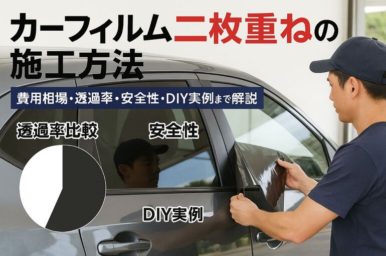 カーフィルム二枚重ねの施工方法や費用相場を徹底解説｜透過率・安全性・DIYの実例も紹介