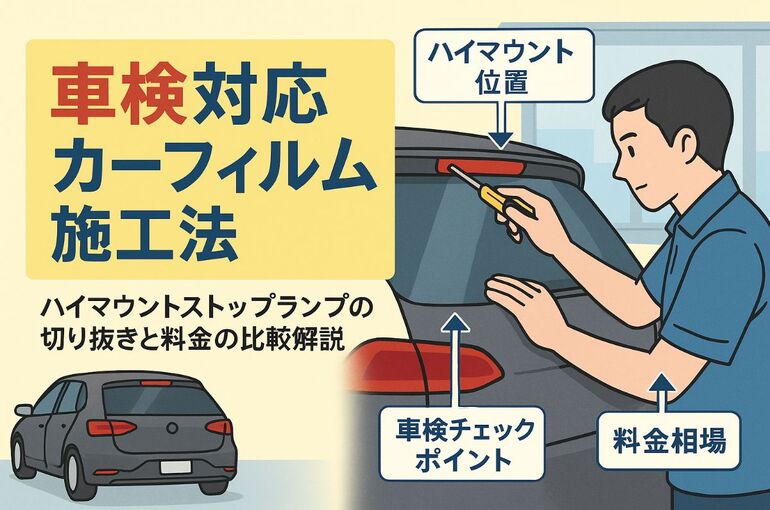 カーフィルムのハイマウント切り抜きで車検に通す施工手順と料金比較ガイド